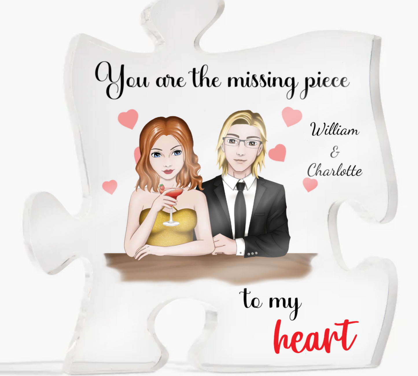 Couple's Romantic Personalized Gift-Missing Piece- Puzzle Piece Acrylic Plaque