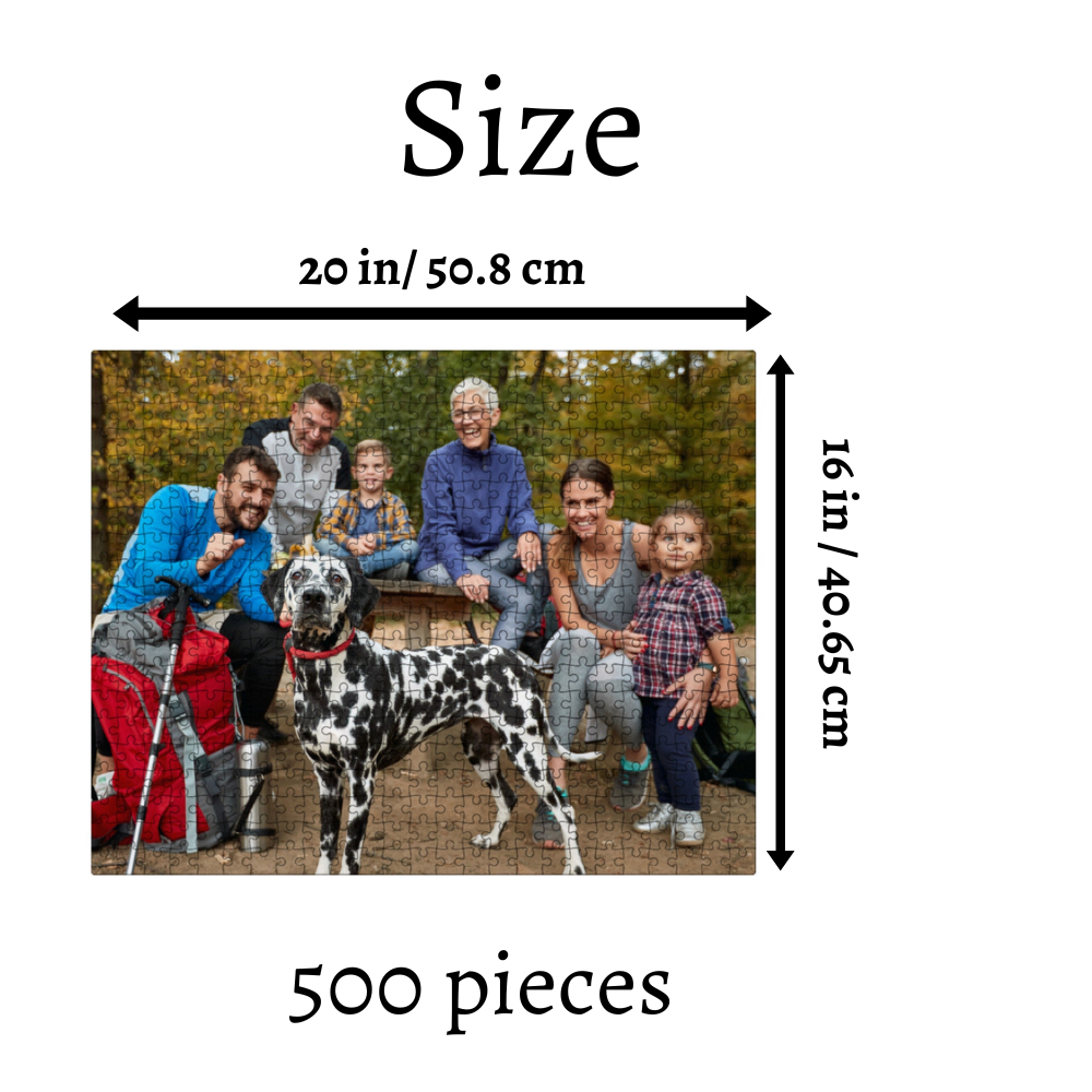 Personalized Photo Puzzle 16" x 20"|Create your Own Custom Puzzle|500 pieces| Family Activities, Gift for Birthday, Anniversary, Wedding, Retirement, Unique Memorial Gift, Gift for Mom, Friends, Grandma