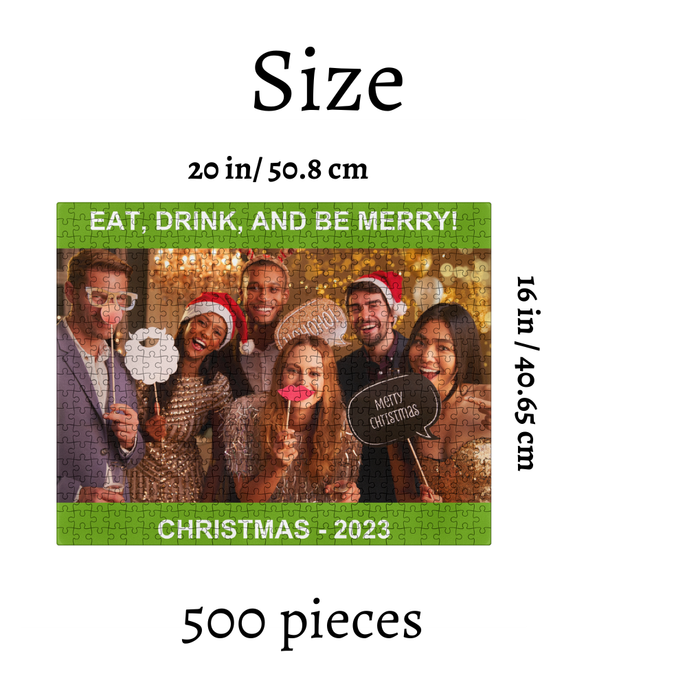 Personalized Photo with Text Puzzle 16" x 20"|Create your Own Custom Puzzle|500 pieces|