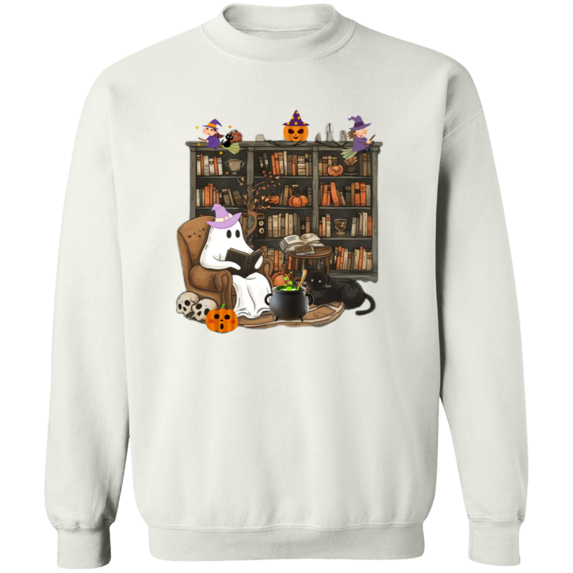 Boo-tiful Halloween Ghost Reading Sweatshirt| Hoodie