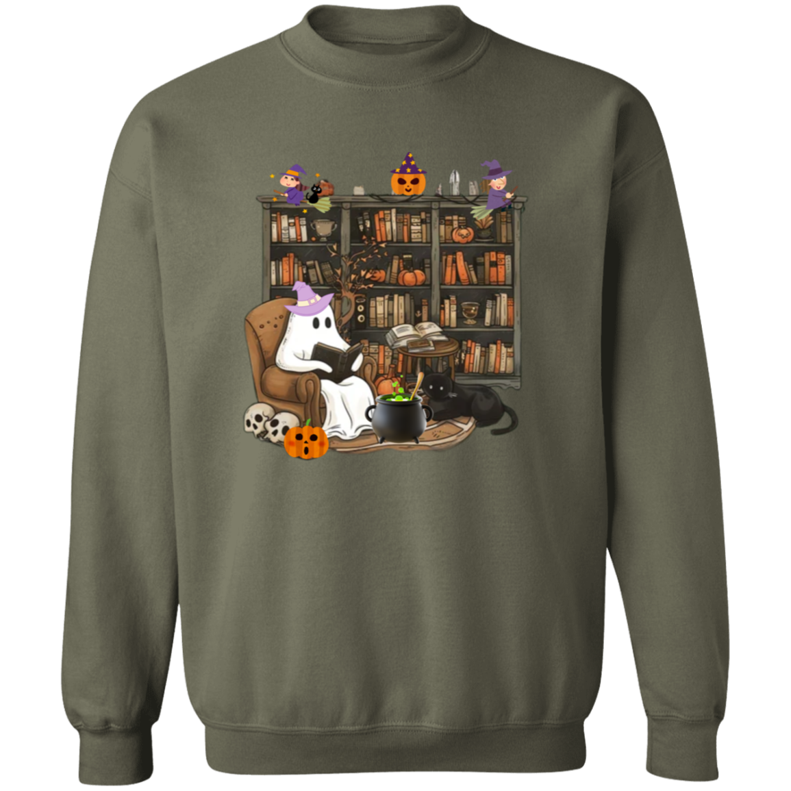 Boo-tiful Halloween Ghost Reading Sweatshirt| Hoodie