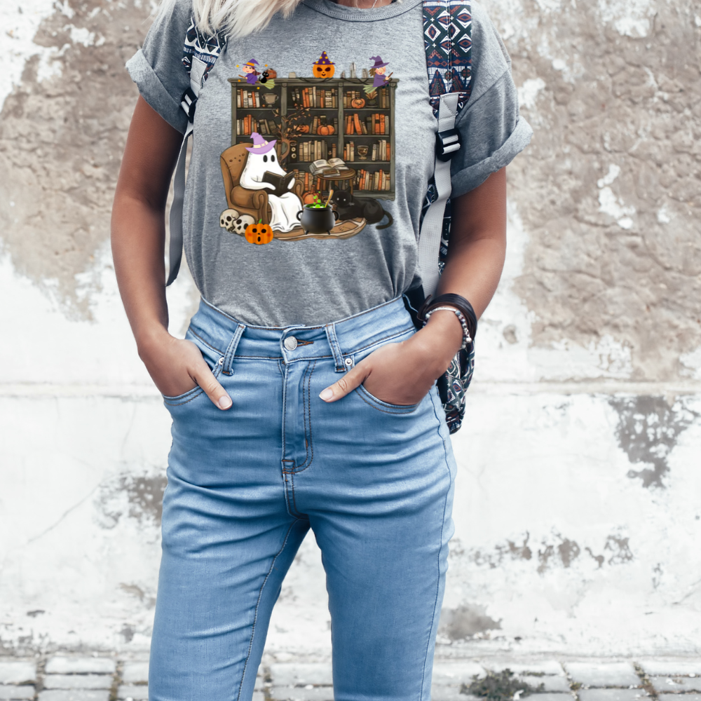 Boo-tiful Halloween Ghost Reading T-SHIRT