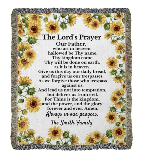 The Lord's Prayer- Personalized Heirloom Woven Prayer Blanket 50" x 60"