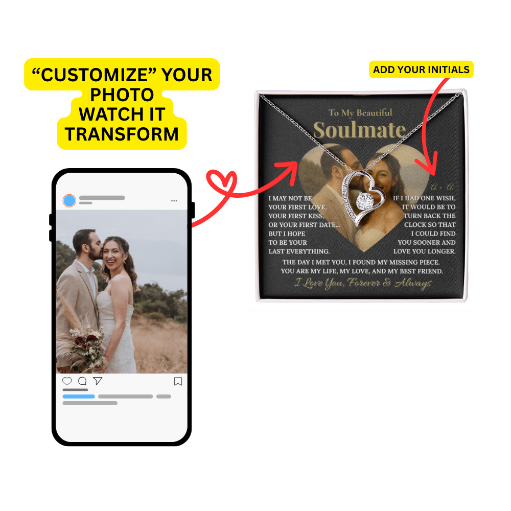 To My Beautiful Soulmate – Personalized Romantic Photo & Necklace Gift