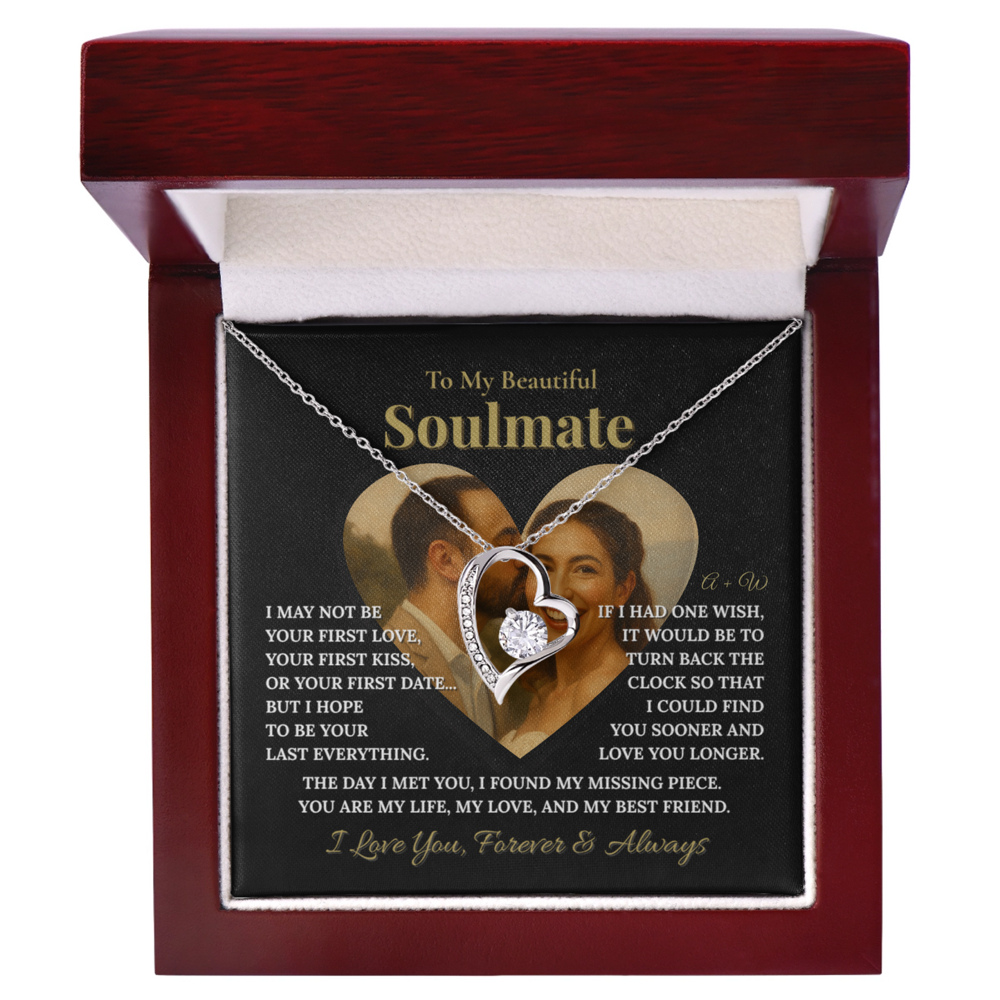 To My Beautiful Soulmate – Personalized Romantic Photo & Necklace Gift