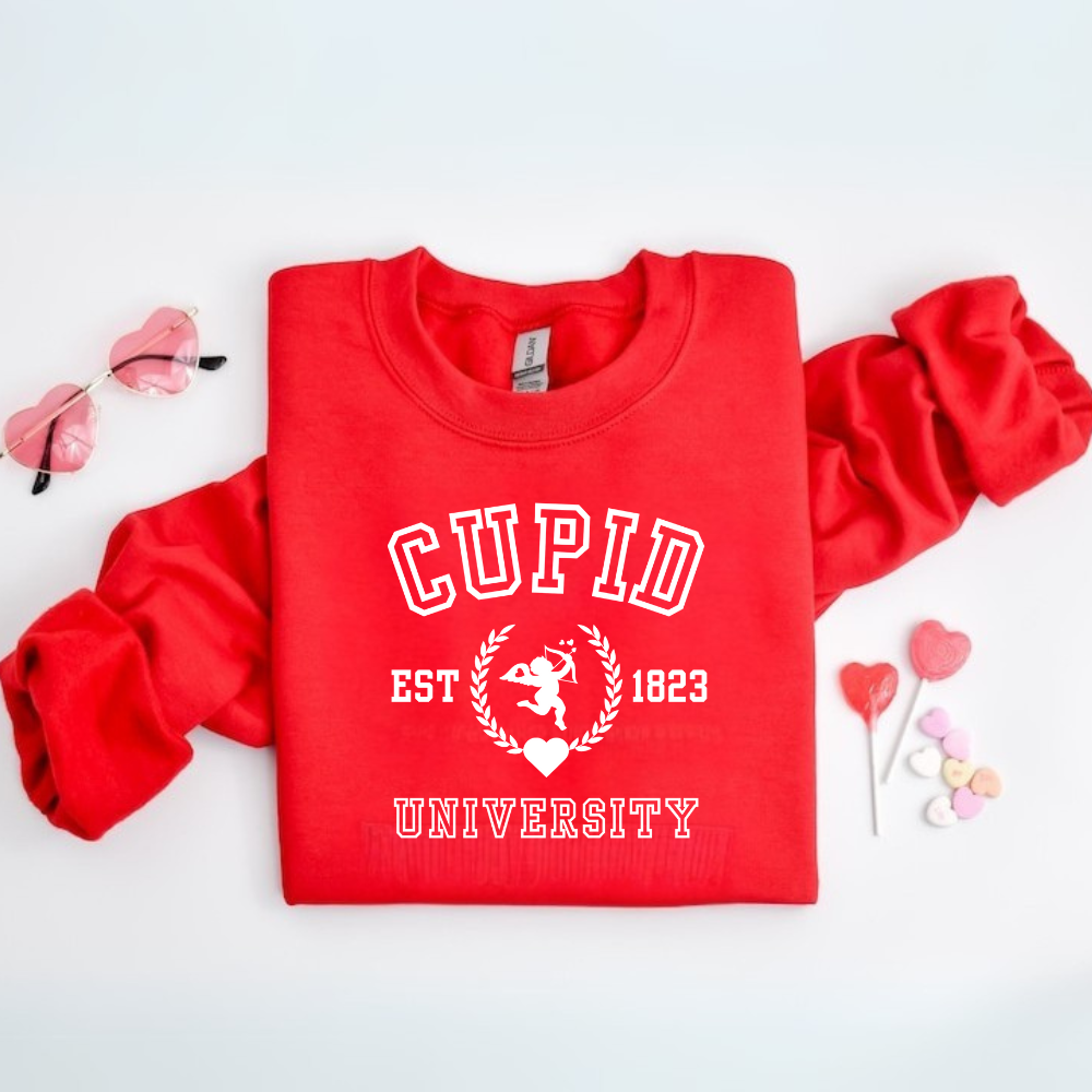 Cupid University T-Shirt| Sweatshirt| Hoodie-Valentine Day, Birthday or any Occasion. Get Ten Percent Off When Buying Two Or More