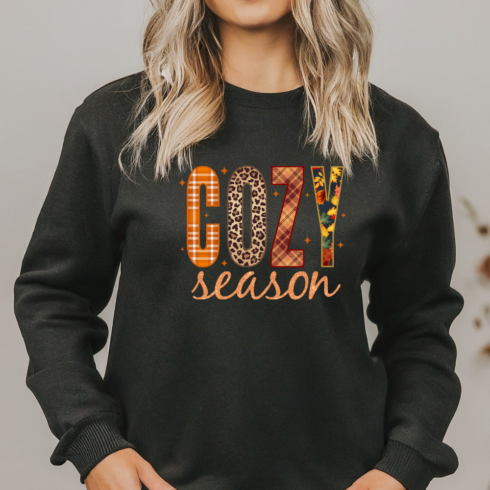 Cozy Season Sweatshirt, Retro Fall Sweatshirt, Get Cozy Sweatshirt, Women's Fall Sweater Weather, Fall Graphic Tee, Women Fall Sweat Shirt