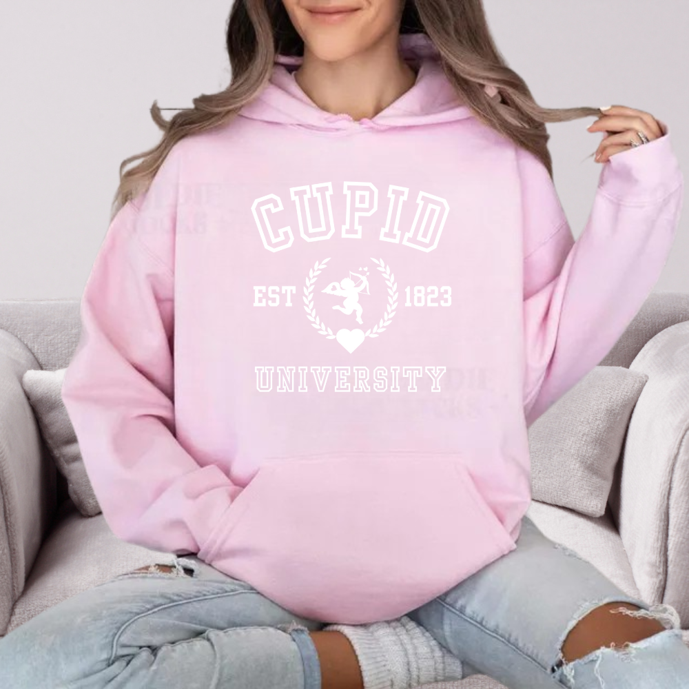 Cupid University T-Shirt| Sweatshirt| Hoodie-Valentine Day, Birthday or any Occasion. Get Ten Percent Off When Buying Two Or More