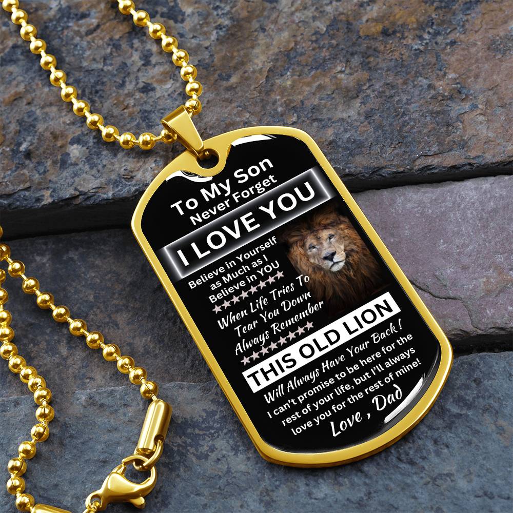 Personalize-To My Son-Luxury Military Dog Tag Necklace