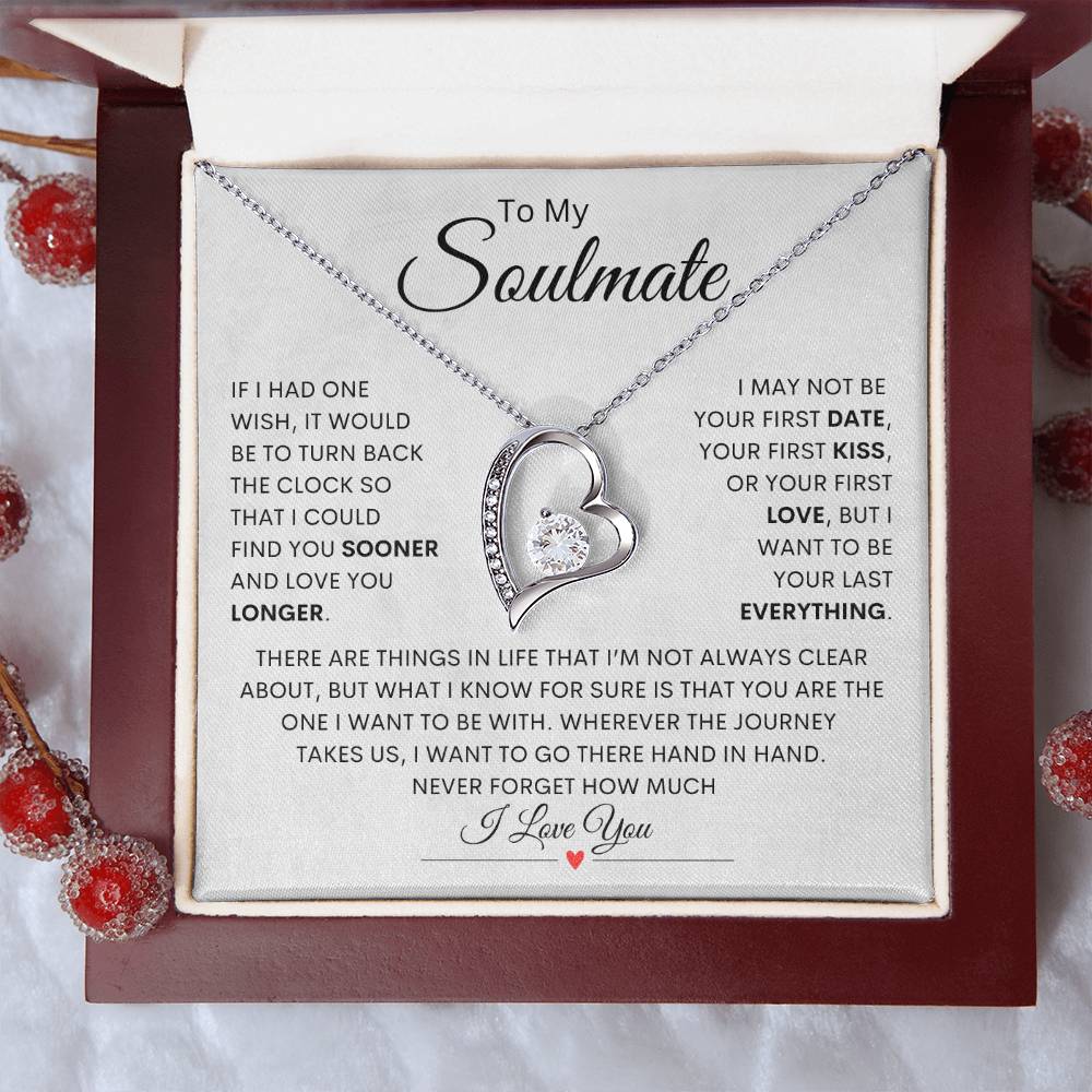 To My Soulmate| Last Everything| Forever Love Necklace| Necklace For Wife From Husband, Girlfriend Necklace, Wife Birthday Gift, Soulmate Gift For Her, Christmas, Anniversary