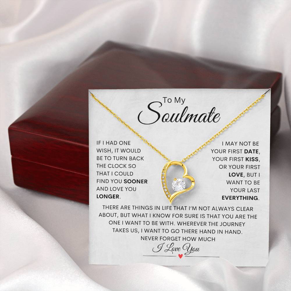 To My Soulmate| Last Everything| Forever Love Necklace| Necklace For Wife From Husband, Girlfriend Necklace, Wife Birthday Gift, Soulmate Gift For Her, Christmas, Anniversary