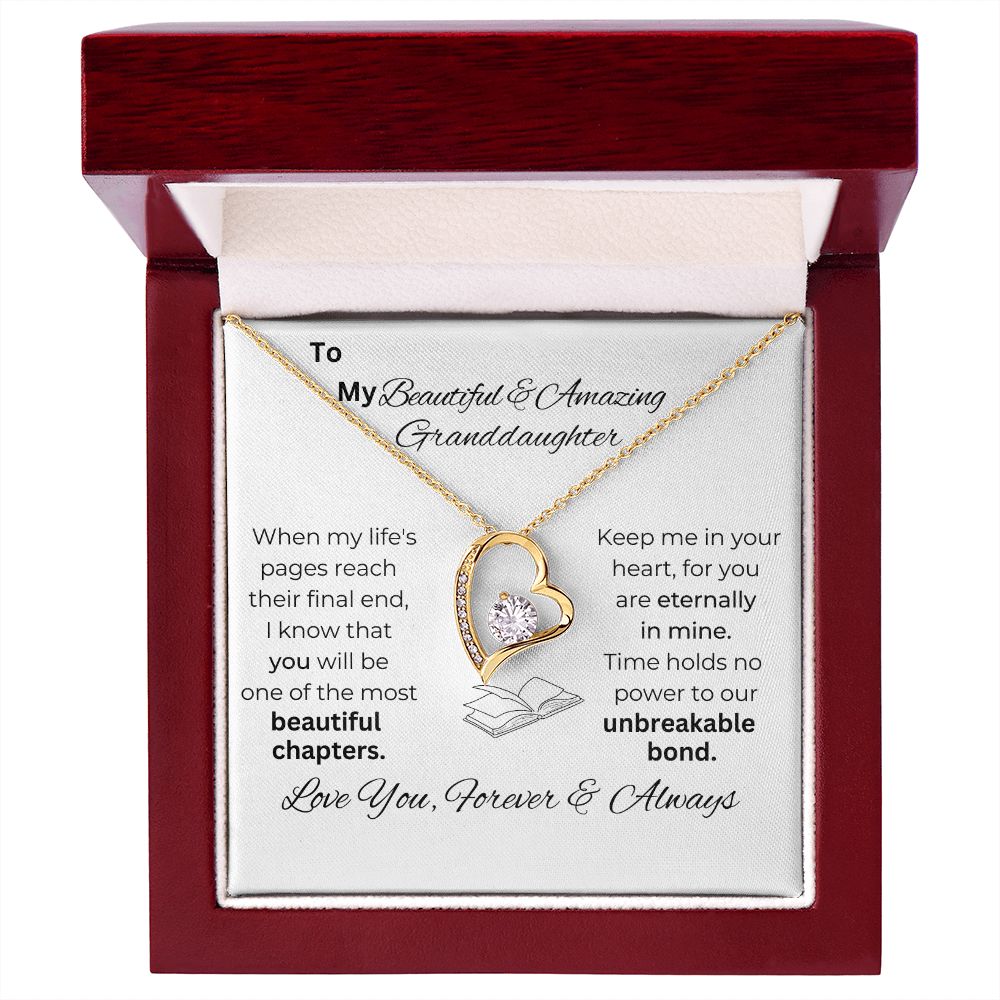 Personalized Beautiful Granddaughter-Unbreakable Bond - Forever Love Necklace