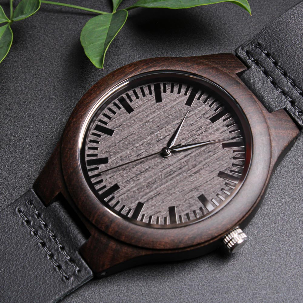 Gift For Dad-You Are The World- Engraved Wooden Watch