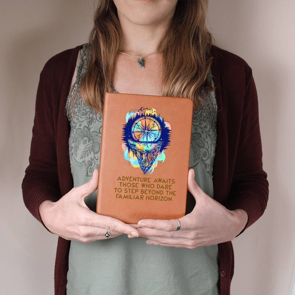 ADVENTURE AWAITS-Graphic Leather Journal