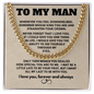 To My MAN-Cuban Link Chain Gift Set. Great For Fathers Day Or Any Occasion