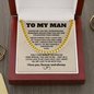 To My MAN-Cuban Link Chain Gift Set. Great For Fathers Day Or Any Occasion