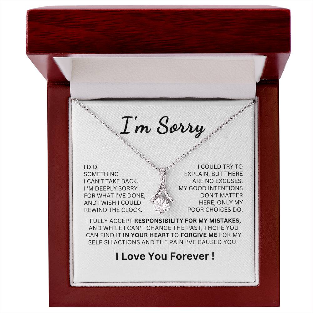 Apology Gift For Her- I'm Sorry-I Take Full Responsibility- Alluring Beauty Necklace