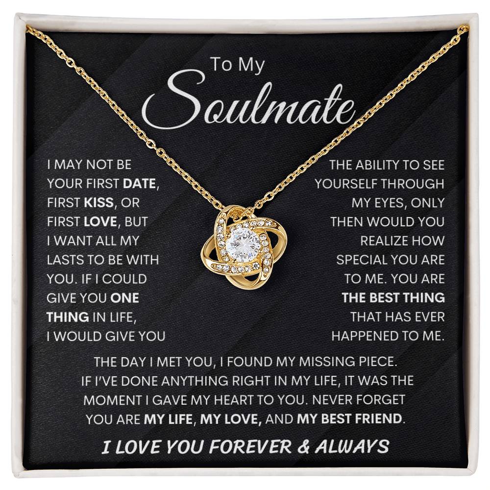 To My Soulmate – Love Knot Necklace Gift for Her
