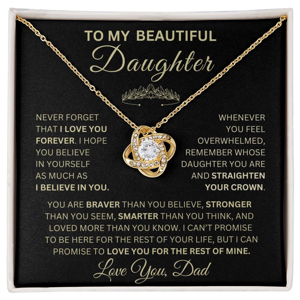 To My Daughter Necklace from Dad – Never Forget I Love You