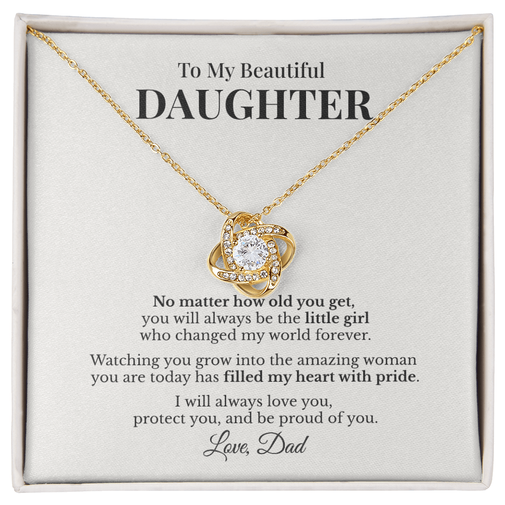 To My Beautiful Daughter Necklace Gift From Dad – No Matter How Old You Get