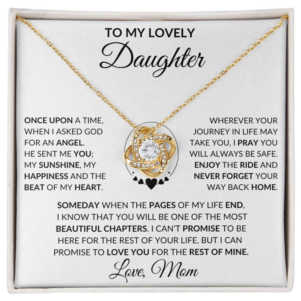 Daughter-Once Upon A Time- Gift From Mom, Love Knot Necklace- Birthday, Christmas Gift 50% OFF
