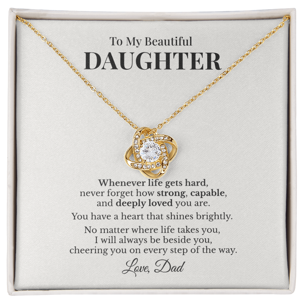 To My Beautiful Daughter Necklace Gift From Dad – Whenever Life Gets Hard