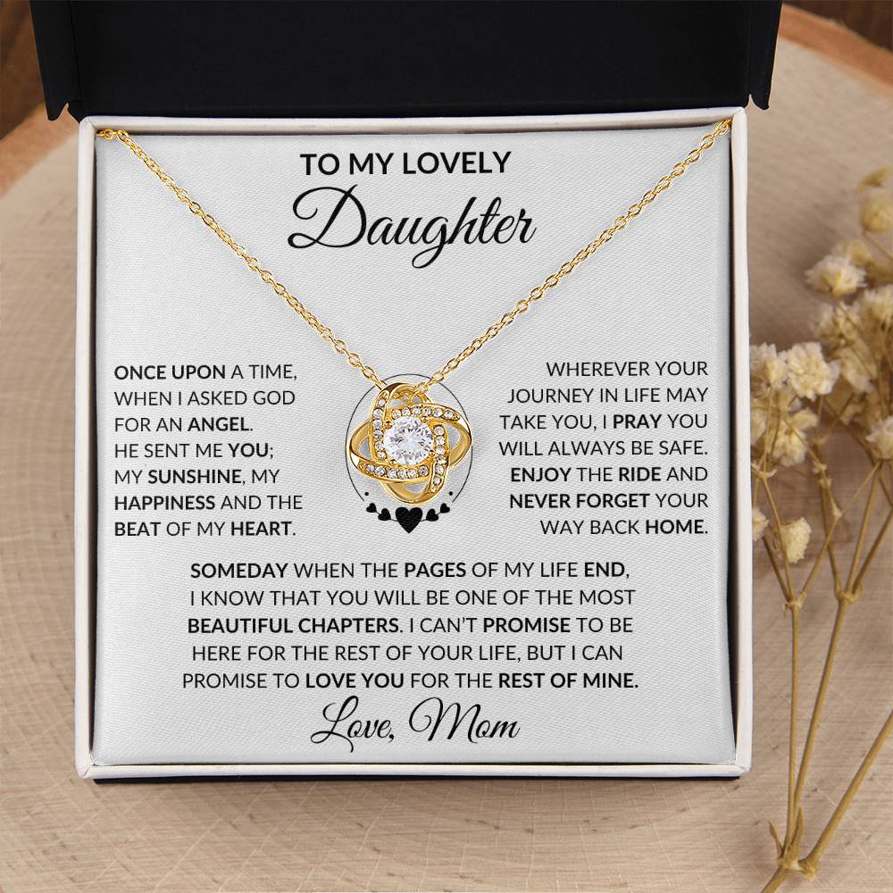 Daughter-Once Upon A Time- Gift From Mom, Love Knot Necklace- Birthday, Christmas Gift 50% OFF