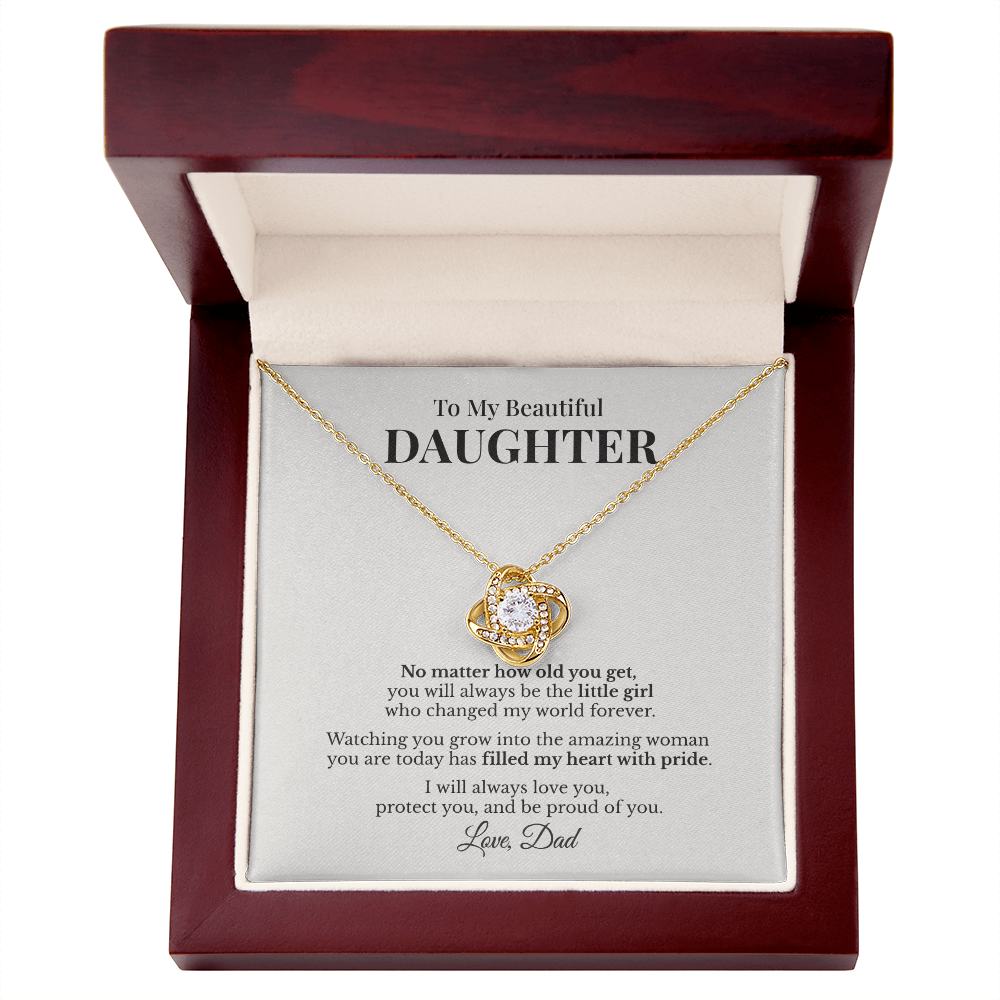 To My Beautiful Daughter Necklace Gift From Dad – No Matter How Old You Get
