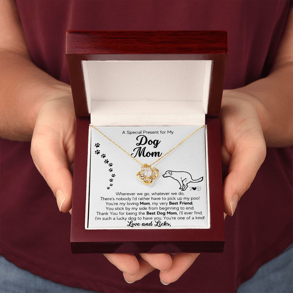 Gift for Dog Mom- Pick Up My POO ! - Love Knot Necklace