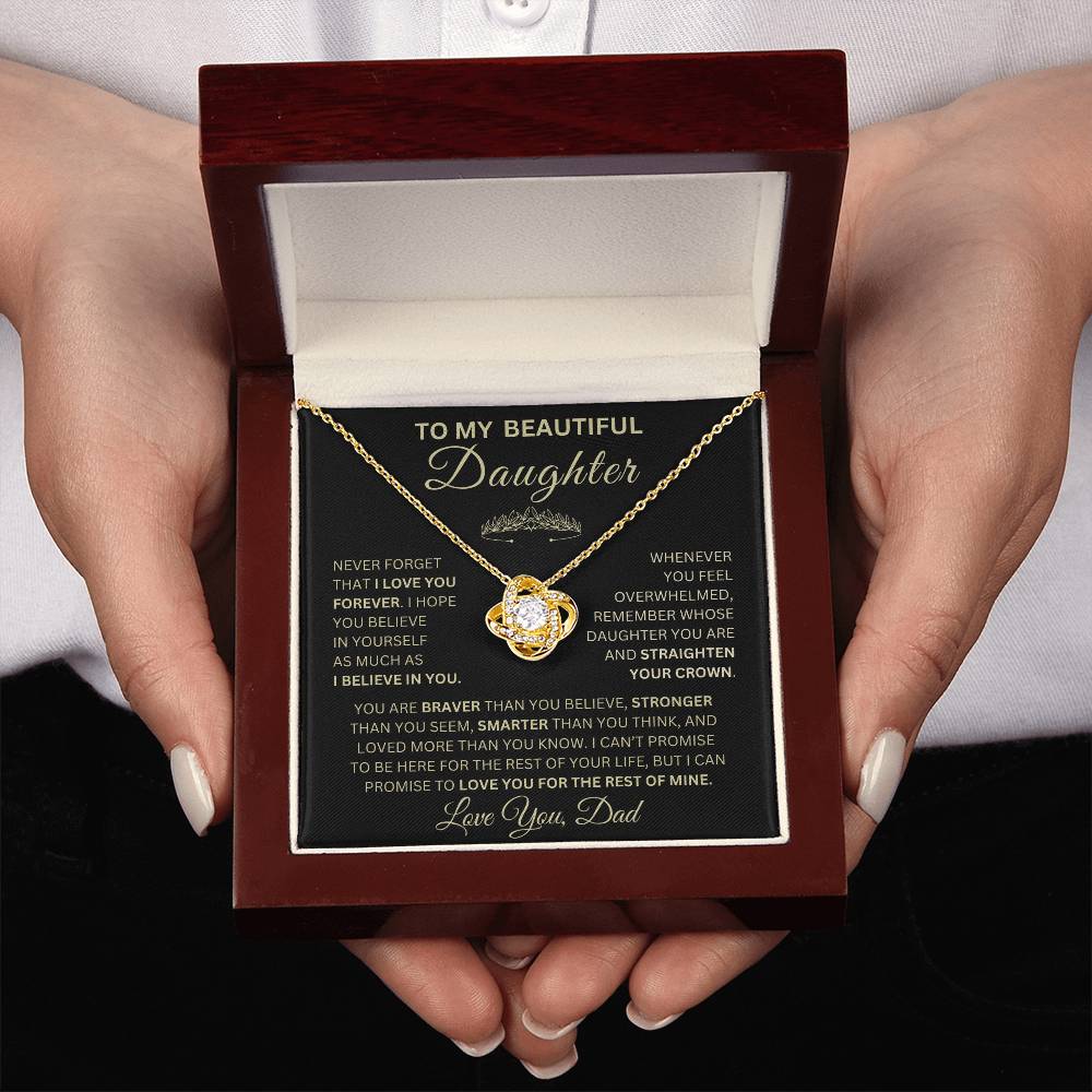 Beautiful Gift for Daughter From Dad "Never Forget That I Love You" Necklace