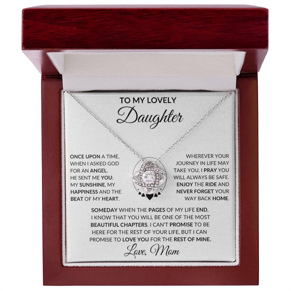 Daughter-Once Upon A Time- Gift From Mom, Love Knot Necklace- Birthday, Christmas Gift 50% OFF