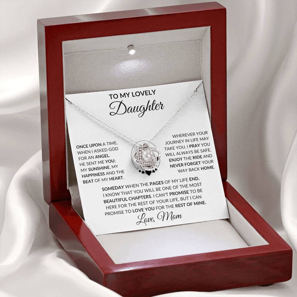 Daughter-Once Upon A Time- Gift From Mom, Love Knot Necklace- Birthday, Christmas Gift 50% OFF