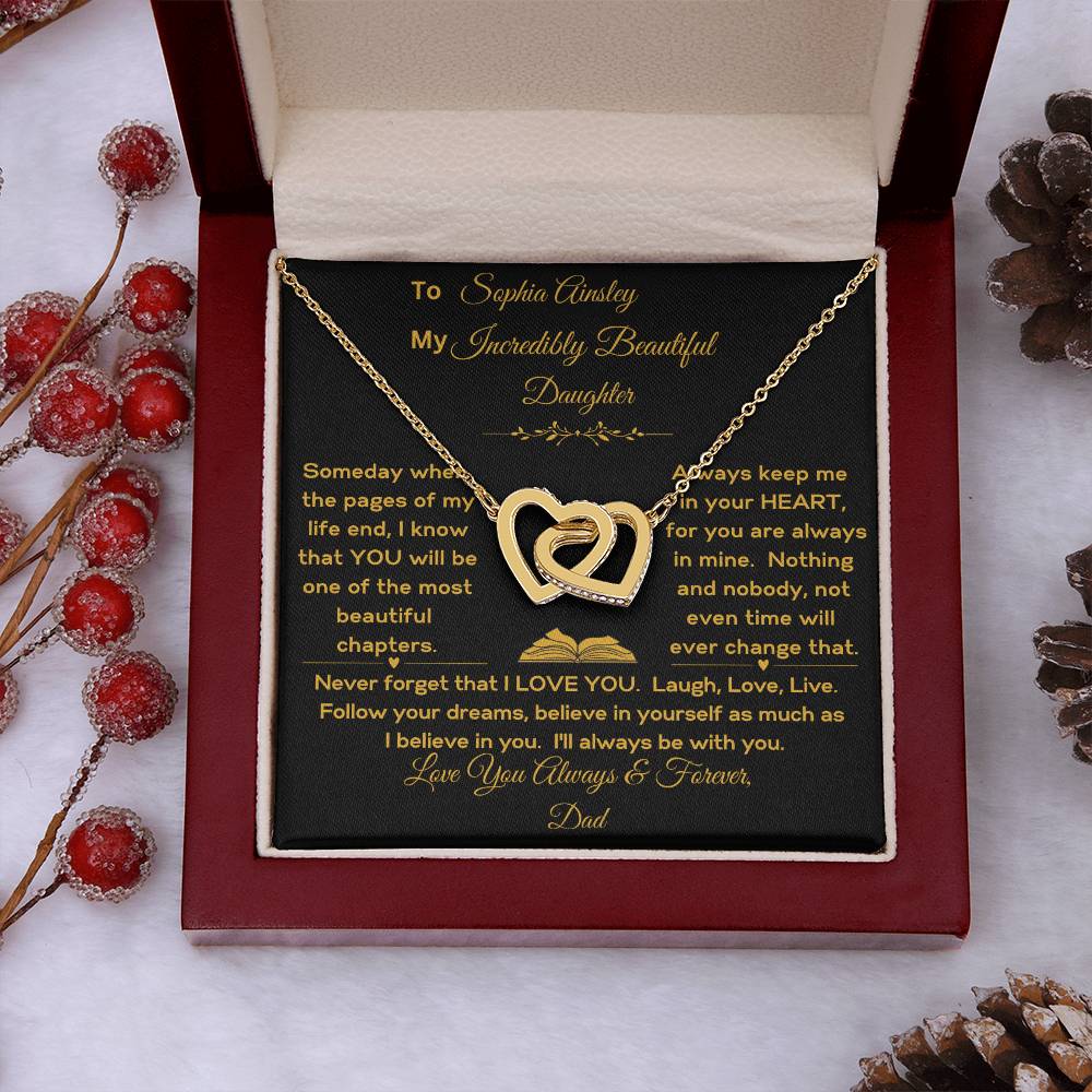 Daughter- Granddaughter Personalized Keep Me in Your Heart Interlocking Hearts Necklace