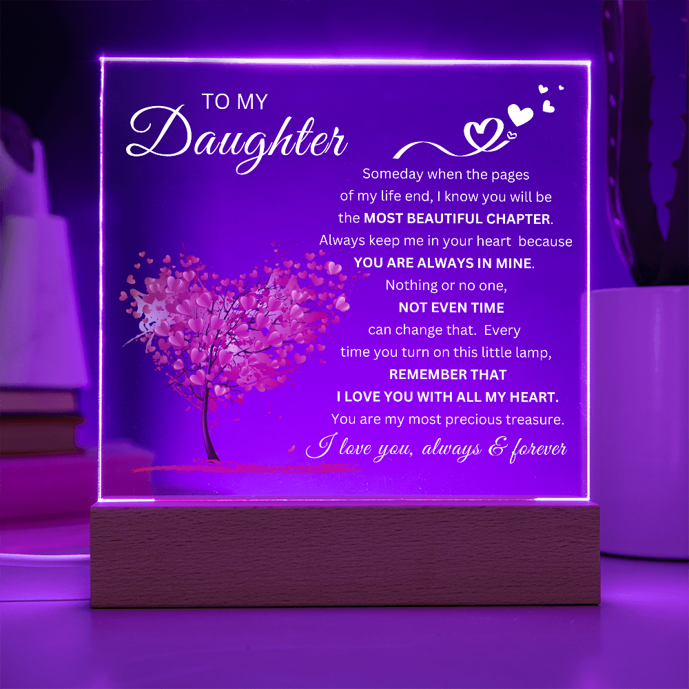 To My Daughter "Most Beautiful Chapter" LED Acrylic Plaque-ENJOY 50% OFF TODAY