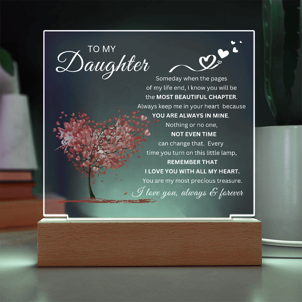 To My Daughter "Most Beautiful Chapter" LED Acrylic Plaque-ENJOY 50% OFF TODAY