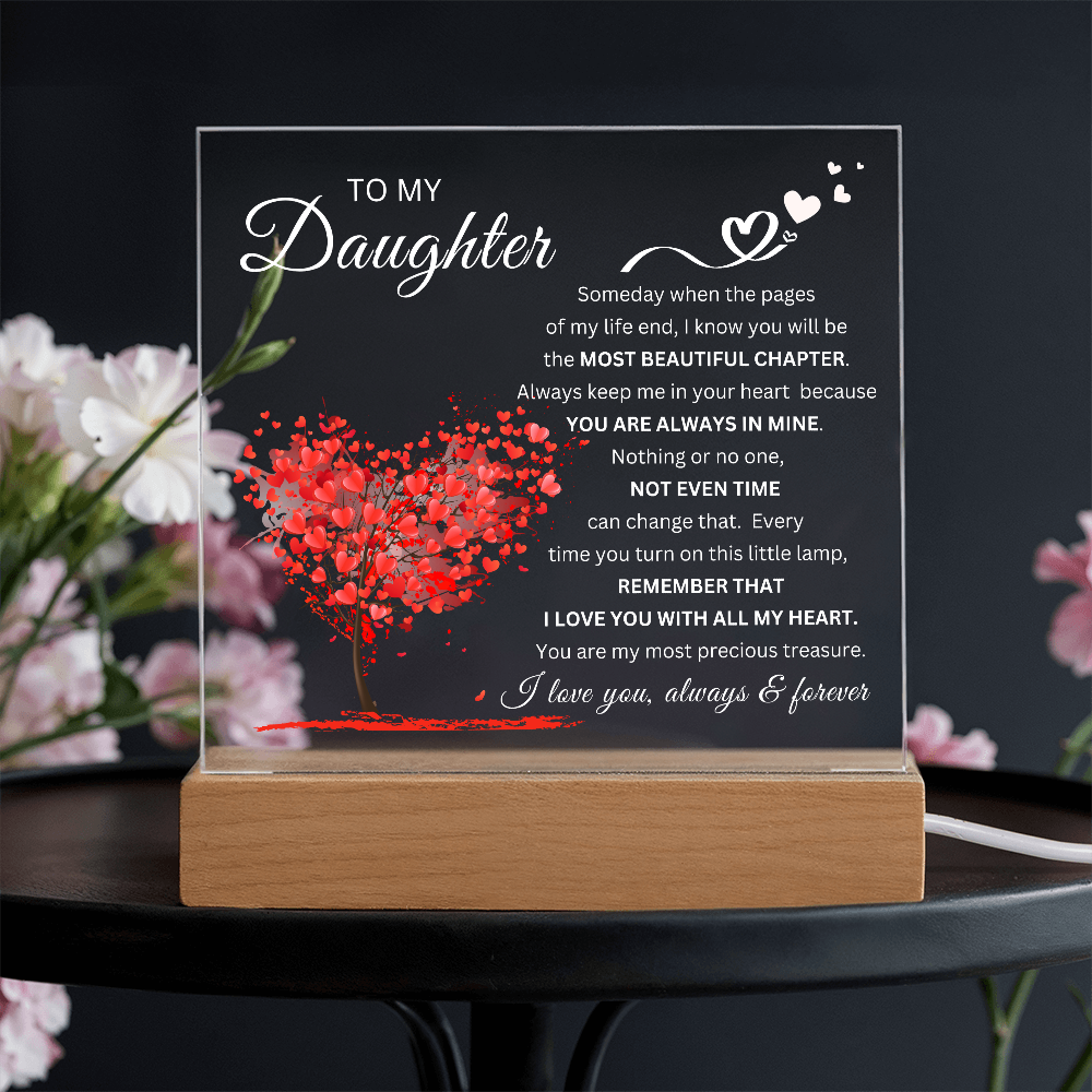To My Daughter "Most Beautiful Chapter" LED Acrylic Plaque-ENJOY 50% OFF TODAY