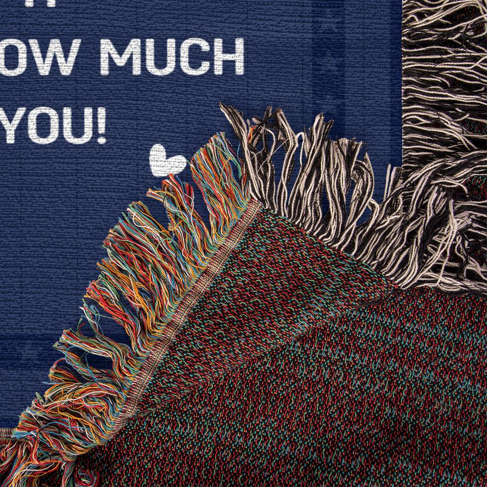 Gift for Grandpa- We Love You- Heirloom Woven Blanket 60" x 50"