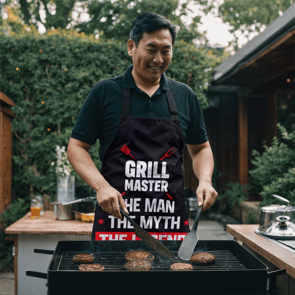 Grill Master-Dad Apron Birthday, Grilling Gifts for Papa, Husband, Son, Grandson