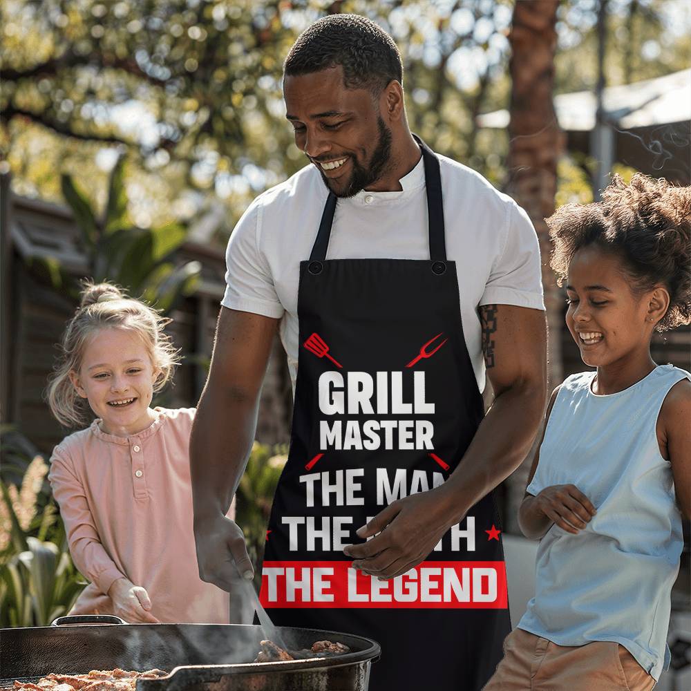 Grill Master-Dad Apron Birthday, Grilling Gifts for Papa, Husband, Son, Grandson