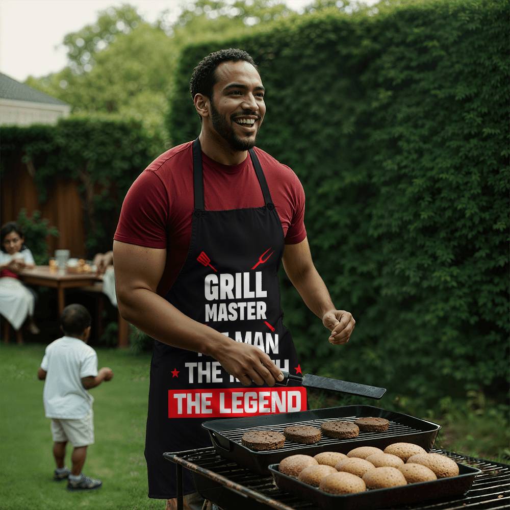 Grill Master-Dad Apron Birthday, Grilling Gifts for Papa, Husband, Son, Grandson