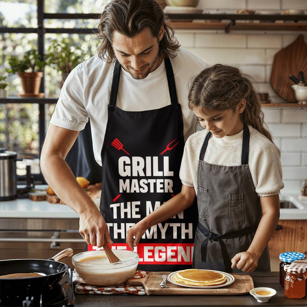 Grill Master-Dad Apron Birthday, Grilling Gifts for Papa, Husband, Son, Grandson
