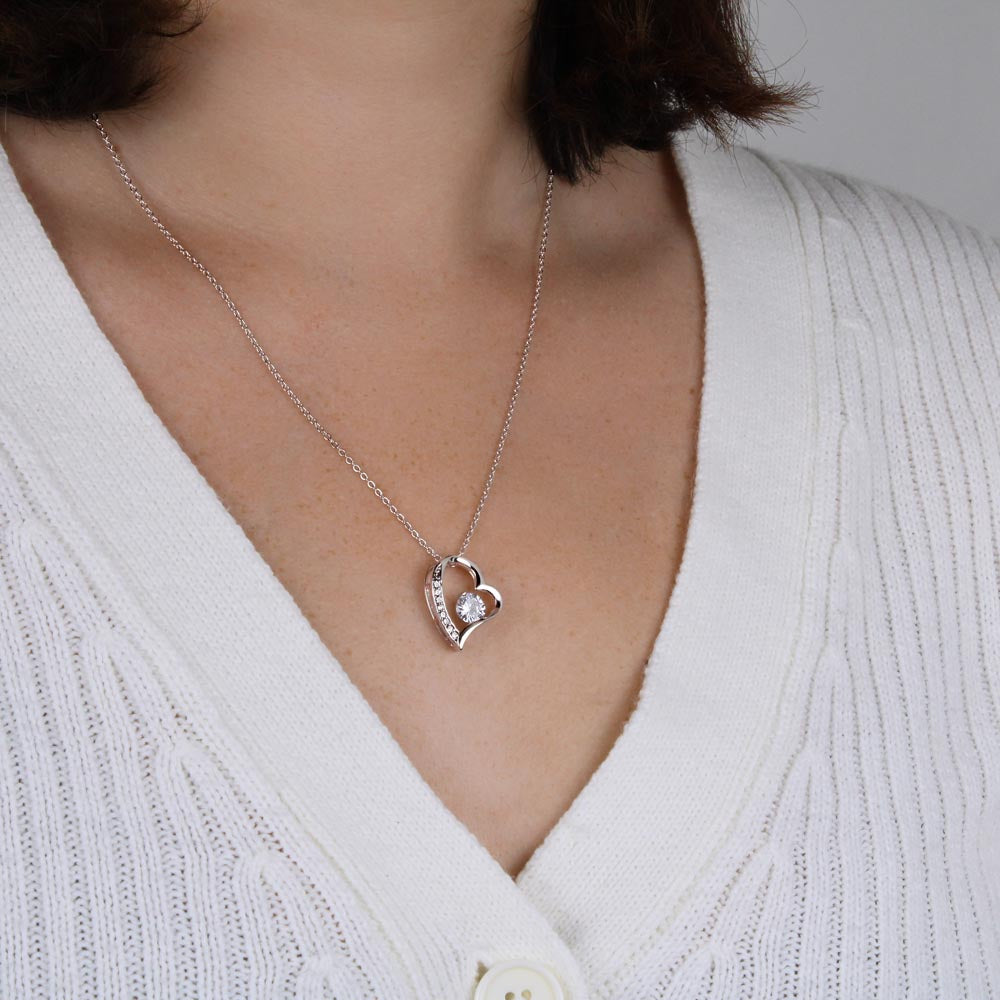 Personalized for Her- I Love You- Forever Love Necklace - 14k white gold finish