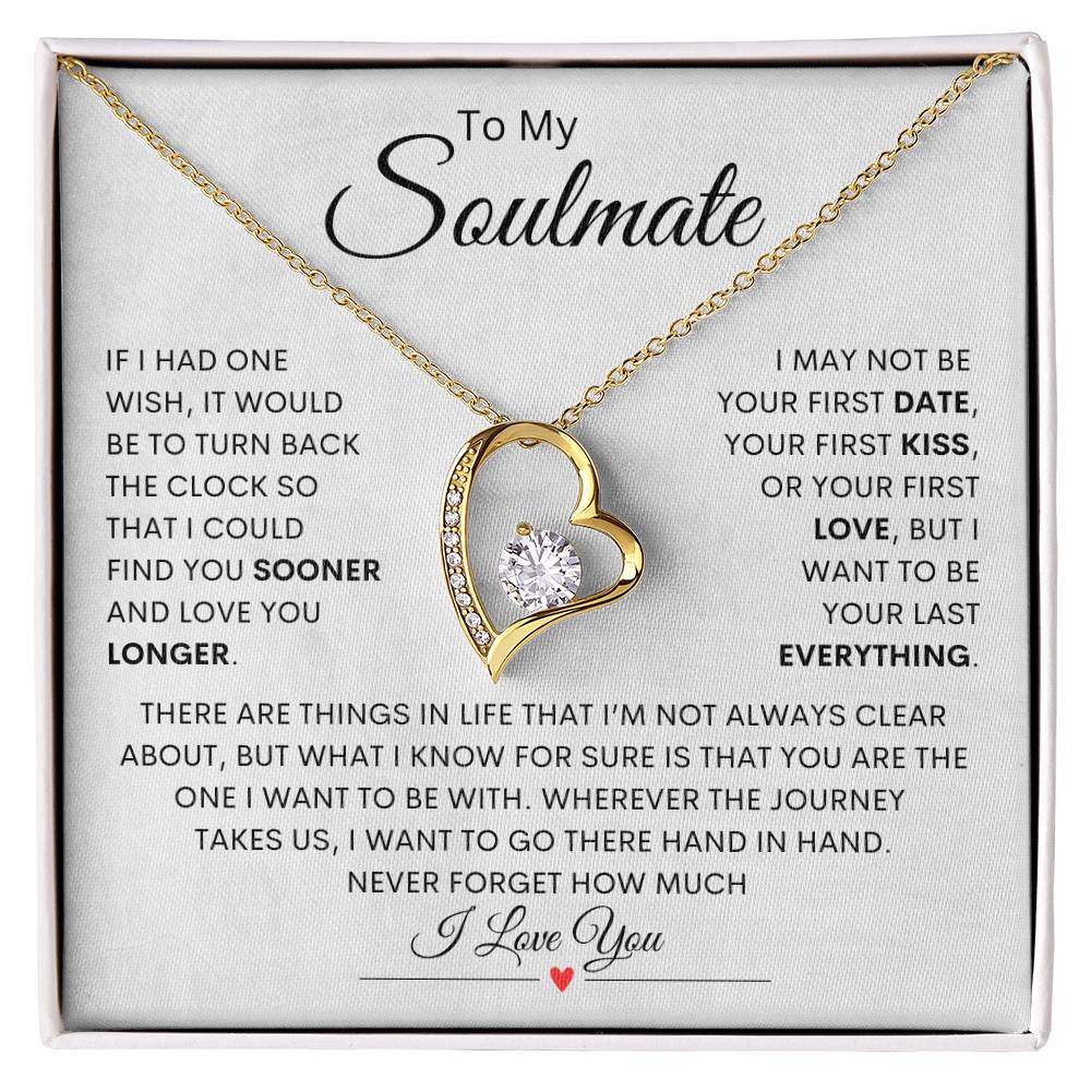 To My Soulmate| Last Everything| Forever Love Necklace| Necklace For Wife From Husband, Girlfriend Necklace, Wife Birthday Gift, Soulmate Gift For Her, Christmas, Anniversary