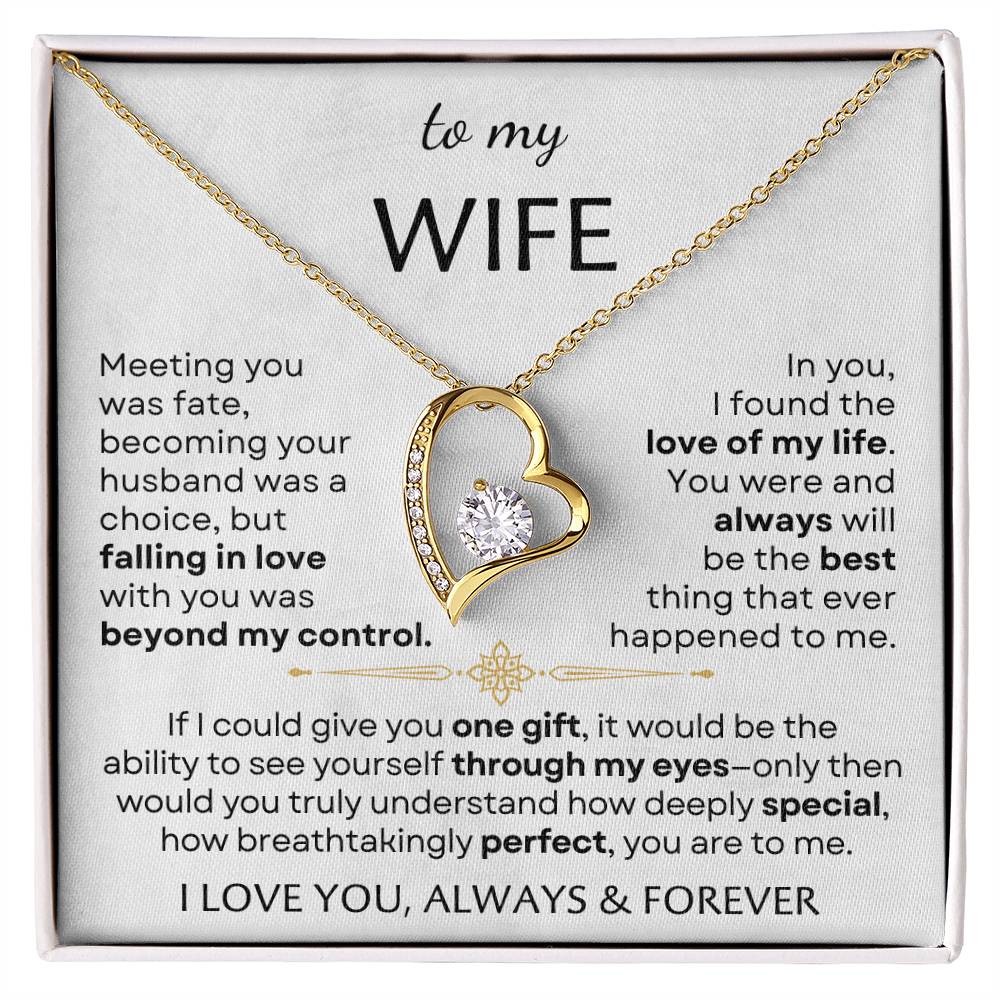 To My Beautiful Wife – Forever Love Heart Necklace