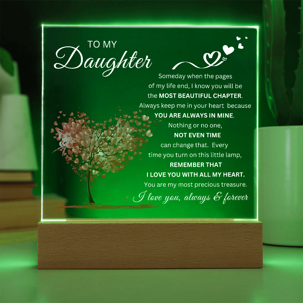 To My Daughter "Most Beautiful Chapter" LED Acrylic Plaque-ENJOY 50% OFF TODAY