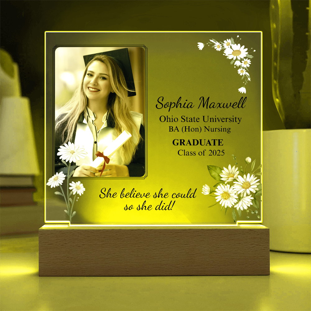 Personalized Graduation Gift For Her | Custom Photo Gift for Daughter | LED Acrylic Plaque