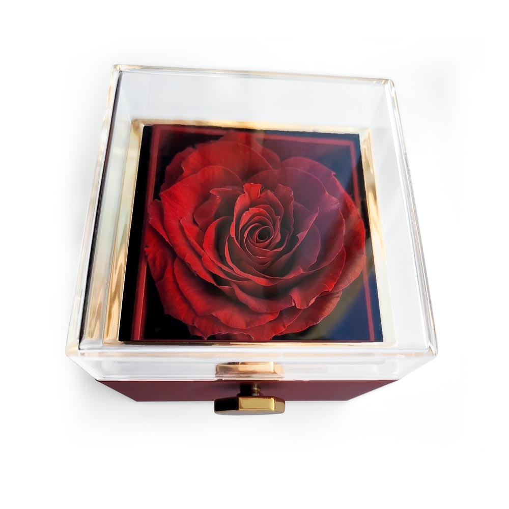 Beautiful Wife Love Knot Necklace With Eternal Rose Luxury Gift Box