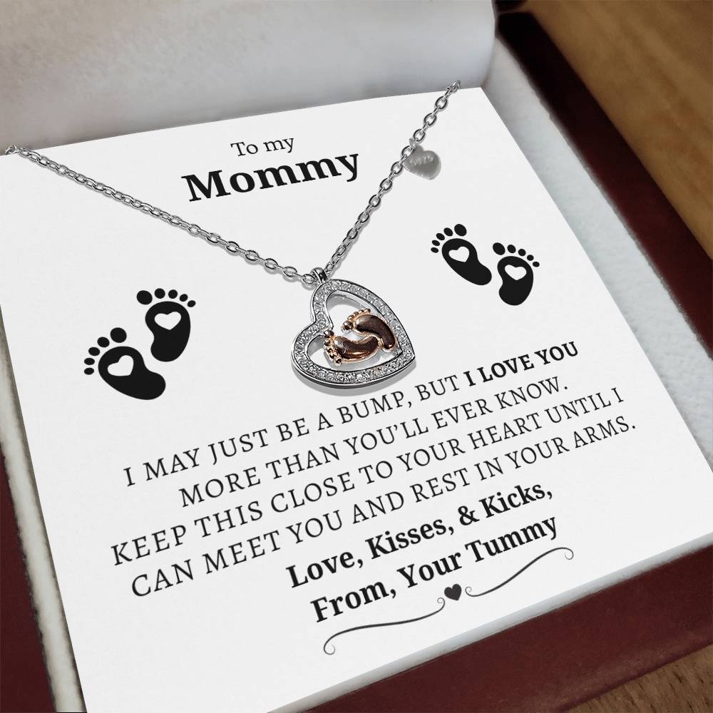 "Mommy To Be" Baby Feet Heart-shaped Necklace Gift for Pregnant Mothers