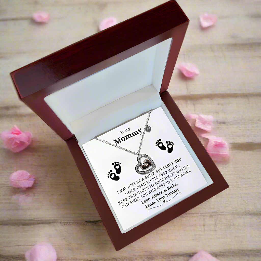 "Mommy To Be" Baby Feet Heart-shaped Necklace Gift for Pregnant Mothers
