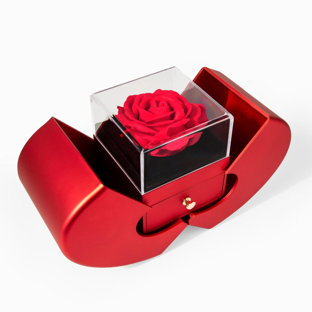 To My Beautiful Wife – Heart Necklace with Luxury Rose Box gift set